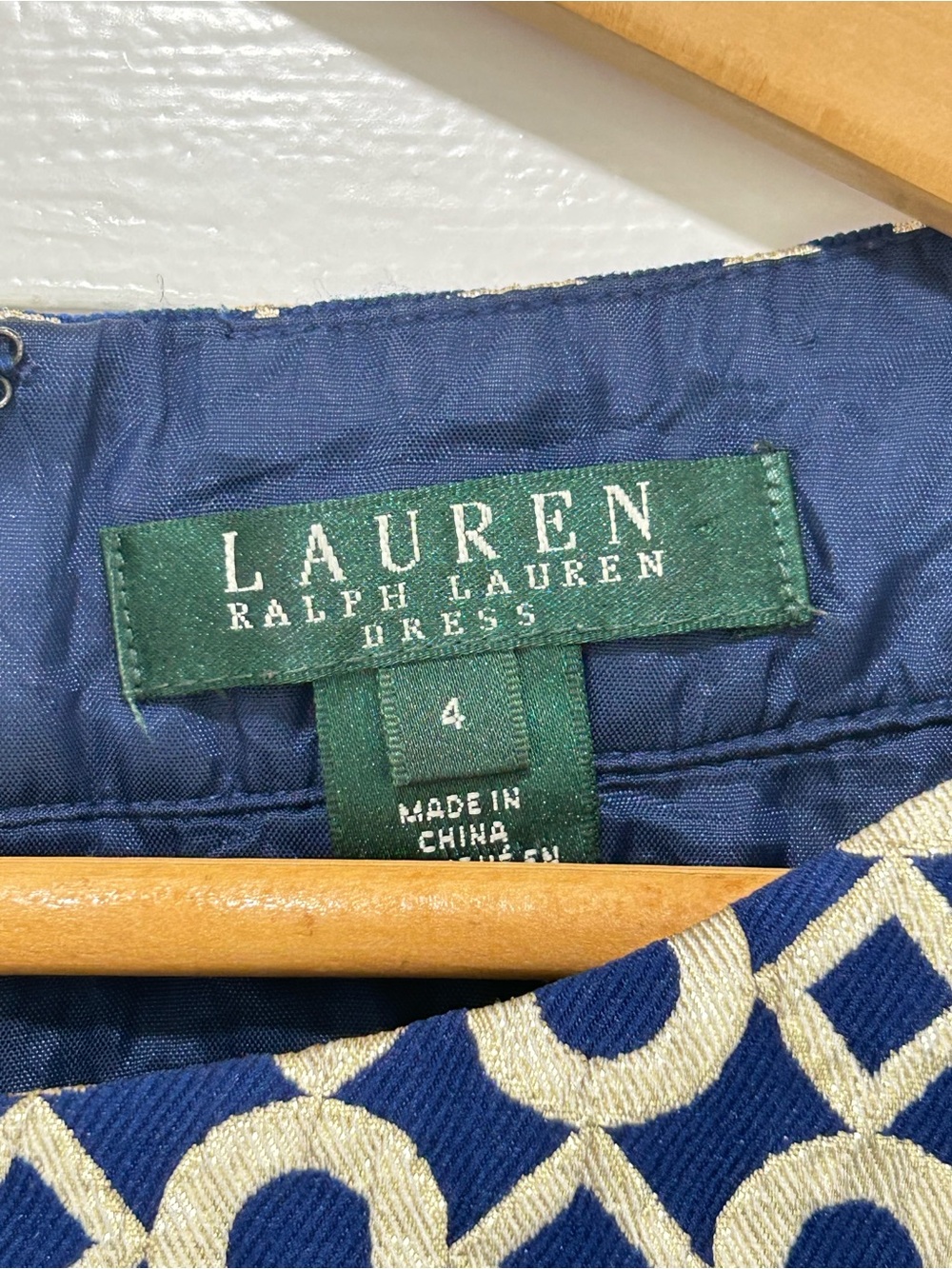 Lauren Ralph Lauren Navy & Gold Brocade Sheath Dress - Picture 7 of 9